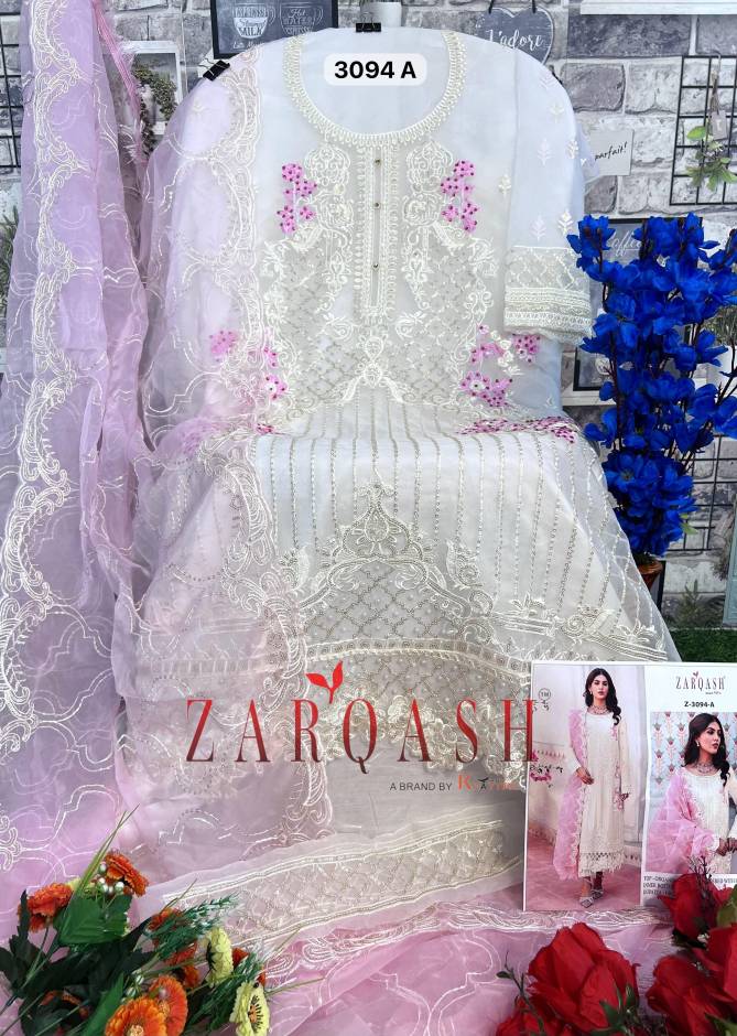 Z 3094 Organza Embroidery Pakistani Suits Wholesalers In Delhi 